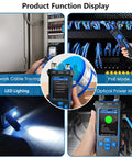 All In One Network Cable Tester With Optical Power Meter And VFL, PoE Test, Cable Length Measurement in use