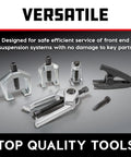 Front End Service Kit For Cars And Trucks With Tie Rod End Puller Ball Joint Separator Pitman Arm Puller