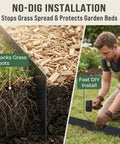 Heavy Duty 4.5 Inch Metal Landscape Edging Kit With 11 Stakes, 40 Inch Panels, 33 Feet Total Length, Galvanized Steel With Powder Coat