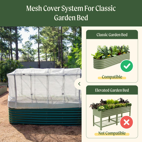 Garden Cover Netting System For 2 By 8 Beds With 9 In 1 Protection Kit 35 Percent Shade Pest Control Frame Durable Heavy Duty