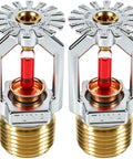Two Pack Of Top Shelf Fm Approved And Ul Cul Listed Pendent Fire Sprinkler Heads With Swanky Chrome Finish, standard response, 155°F.