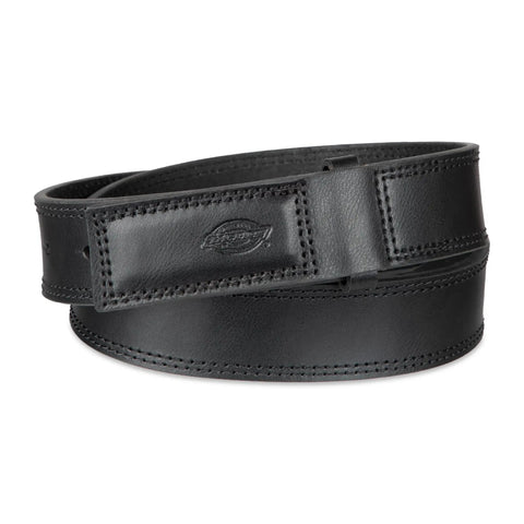 Black large no-metal visible mechanic belt with hidden buckle, durable work waistband for builders and techs.