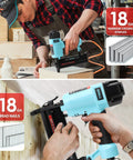 Heavy Duty Galvanized Staples and Brad Nails Kit for Pneumatic and Electric Staplers, toolkit in use