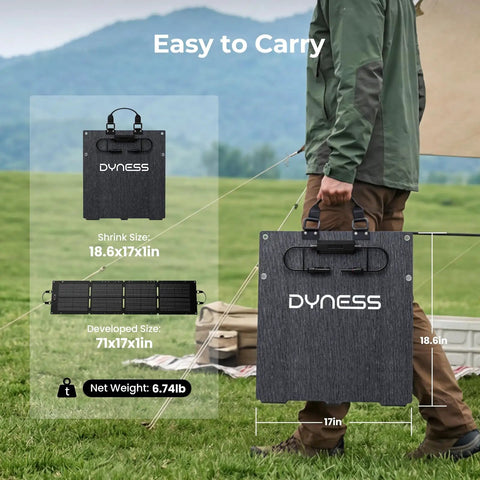 Ready To Roll 300W Portable Power Station And 100W Foldable Solar Panel, 18.6x17in easy to carry design for camping.