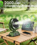 Portable Misting Fan With Four Mist Sprayers Rechargeable 9 Inch Oscillating Camp Fan USB Battery Power Bank 7L Water Bucket