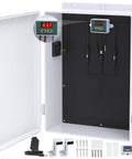 Badass Weatherproof Ip65 Outdoor Electrical Junction Box Heavy Duty Abs Plastic Enclosure with Cooling Fan and Thermostat, open view.