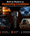 Straight Up Keep Your Setup Tight With This Fresh Set Of Four Preprogrammed TPMS Tire Pressure Monitoring Sensors At 315Mhz showing features for heat, cold, rain protection, and durability.