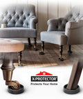 2-Inch Caster Cup Set, 8-Pack Round Furniture Coasters, Non Skid Rubber Pads For Tables, Beds And Furniture, installed