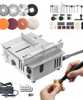 Mini Table Saw For Crafts And DIY Projects, Portable All-In-One Saws With Adjustable Cutting Angle, Speed, And Depth setup with accessories
