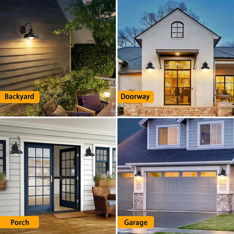 Rustic Farmhouse Outdoor Barn Lights With Curved Arms For Porch Black Matte Finish Outdoor Wall Lanterns With Industrial Charm And Weather Resistant Build For Patio And Entryway on backyard, doorway, porch, and garage