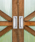Dead Simple Seven Inch Recessed Pocket Door Pull With Rock Solid Rust Proof Brushed Stainless Steel Slide Grip Handle For Easy Glide Barn Doors And Tight Cabinet Installations on wooden barn doors.