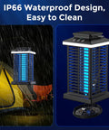 2 In 1 Bug Zapper With LED Night Light No Fuss Outdoor Mosquito Killer Portable Rechargeable 5000mAh Battery 4000V Electric Fly Zapper