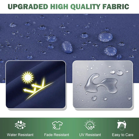 Close-up of waterproof and UV resistant navy blue fabric for Outdoor Chair Cushions Set Of 2 19x19x3 Inches Waterproof And Fade Resistant