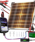 No-Nonsense 12V Solar Battery Charger With LCD Voltage Tester, 20W Trickle Charger With Smart MPPT Controller, Waterproof
