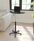 Sit To Stand Mobile Laptop Desk With Wheels For Flexible Work From Anywhere Height Adjustable Standing Computer Desk in living room