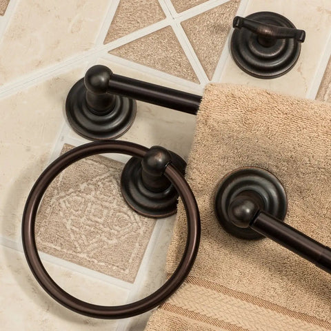 Oil Rubbed Bronze Palisades Series 3 Piece Bathroom Hardware Set With 24 Inch Towel Bar Towel Ring And Toilet Tissue Holder