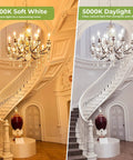 Chandelier with Candelabra LED Filament Bulbs Dimmable 60W Equivalent For Chandelier Lighting Soft White 2700K 500LM CA10 Flame Tip
