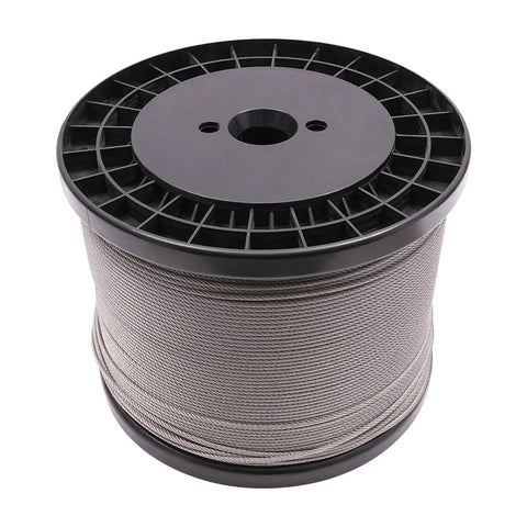 Beefy 1/8 Inch T316 Stainless Steel Deck Cable Railing Kit With 7x7 Aircraft Wire Rope And Cable Cutter, Weatherproof Outdoor Solution