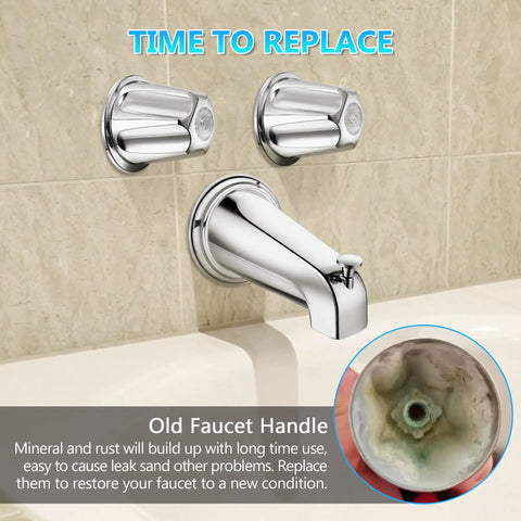 Shower Knob Replacement Set With Hot And Cold Handles For Price Pfister Verve Tub Shower Includes 2 Chrome Faucet Knobs