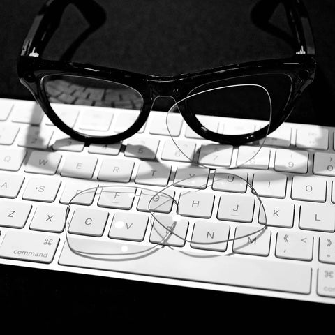 Replacement Lenses For Ray-Ban Meta Wayfarer RW4006 50mm AI Glasses High Intensity Clear Non Polarized Lens on keyboard