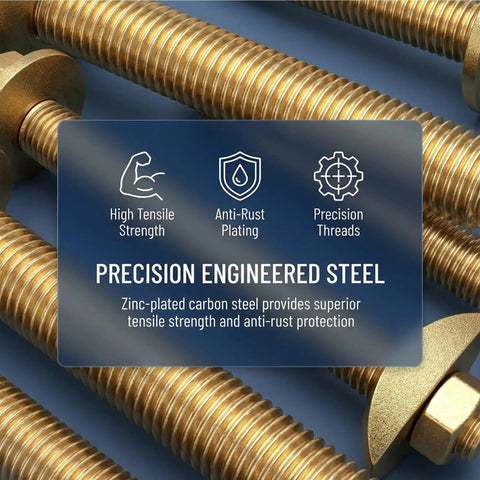 Heavy Duty Countertop Joint Connectors Kit with zinc-plated M8x100mm bolts showcasing precision engineering and rust resistance.