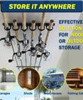 Ceiling Mount Fishing Rod Holder For Six Rods Ultimate Garage Storage And Easy Access Organization For Rods And Reels