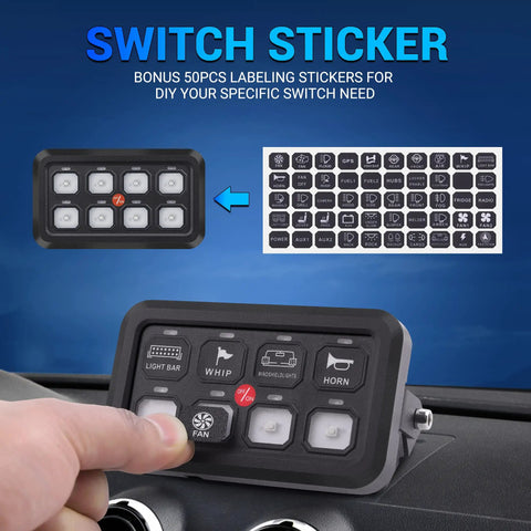 All In One Universal 8 Gang Switch Panel Kit With Automatic Dimmable Momentary Push Button Capacitive Touch Screen Circuit Control Box
