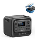 Workhorse Portable Power Station Packing Over 3KWH LFP Battery Capacity And Peppy 2400W Output, compact black design, digital display.