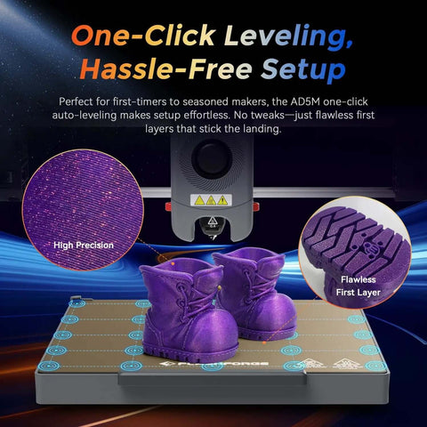 Fast 3D Printer AD5M With 1 Click Auto Calibration CoreXY, showcasing high precision and flawless first layer setup.