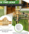Two Pack 1/8 Inch Male To 1/4 Inch Female Test Cock Kit With Brass Body And PTFE Sealant Tape installed in backflow preventer