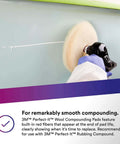 Pro Grade Heavy Cut Wool Compounding Pad For Auto Detailing, 9 Inch Quick Connect, in use with rotary polisher on surface