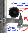Duck Bill Gate Holdback For Chain Link Fence Lets You Work Hands Free And Keeps Your Gate Open On 1 5/8 To 2 3/8 Inch Posts Simple Install And Durable Gate Catch That Holds Gate Open While You Work on galvanized post with instructions