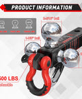 Beefy Tri Ball Mount Trailer Hitch With Three Ball Sizes 1-7/8 In, 2 In, And 2-5/16 In Plus Tow Hook And Shackle, visible product info