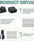 4 Set Dual Row 10 Pin 3mm Pitch Connector Kit with Crimp Terminals for 20 to 24 AWG Wire, product details and components