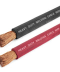 1/0 Gauge Premium Extra Flexible Welding Cable 600 Volt Combo Pack Black And Red 15 Feet Each Made In USA Sunlight And Water Resistant Heavy Duty Copper Wire For Welders Ships As Coil.