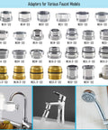 Durable Brass Faucet Aerator Adapter For A Quick M18.5 Male To M22 Kitchen Sink Swap With Scratch Resistant Chrome Finish displayed.