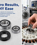 Top Tier Washer Bearing And Seal Replacement Kit with steel bearings for replacement, ensuring silent drum rotation and leak prevention.