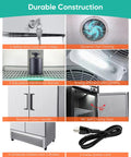 Durable features of Top Shelf Heavy Duty Commercial Upright Freezer With Four Solid Doors And Slick Stainless Steel Construction 44.5 Cu Ft.
