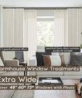 Cream Blackout Curtains With Matte Polished Finish And Pinch Pleat Linen Texture For Bedroom Floor To Ceiling Fit On Windows Or Track System With Hooks 96 Inch Long Two Panel Set For A Cozy Modern Vibe And Strong Light Blocking installed in living room with large windows and modern decor.