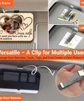 Stainless Steel Car Sun Visor Remote Clip Four Pack with photo frame and garage door opener on car visor