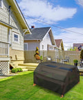 Heavy Duty Waterproof Kids Picnic Table Cover fits 3 in 1 Wooden Sand and Water Table on backyard lawn, 39 inch square