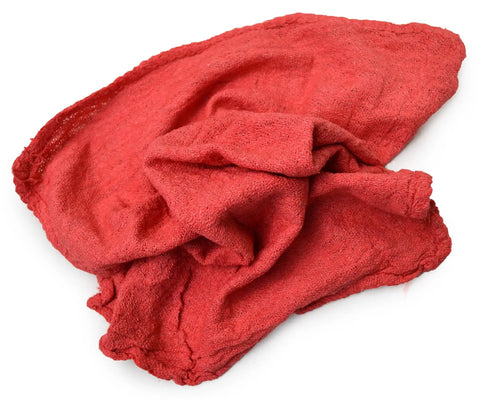 Premium Red Cotton Shop Towels Industrial Grade Tough As Nails Heavy Duty Highly Absorbent Reusable And Durable, 10x12 inches