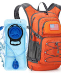 Orange Dope Lightweight Hydration Hiking Backpack With 2L Water Bladder 20L Daypack Featuring Multi Pocket Design