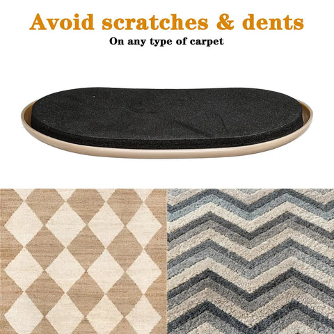 Heavy Duty Oval Furniture Sliders Complete Set Of 16 Smooth Glide Pads For Carpet And Hardwood Floors Reusable Movers for scratch-free glide.