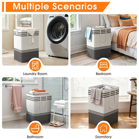 Dope 2 Pack Large Laundry Baskets Featuring 75L Capacity Heavy Duty Collapsible Clothes Hamper For Dorm Bathroom Bedroom Slay The Mess Fr And Store Dirty Loads In Style Always