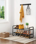 Expandable Metal Shoe Rack Organizer for Closet and Entryway Adjustable Two Tier Shoe Shelf Stackable Long Shoe Stand Holds Up to Eight Pairs Perfect Space Saver for Garage Hallway or Mudroom in entryway setup