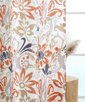 Privacy Boho Curtains 84 Inches Long 2 Panels Set Orange Brown Light Filtering Drapes For Living Room Bedroom Nursery Grommet Top Botanical Floral Pattern Cozy Vibe