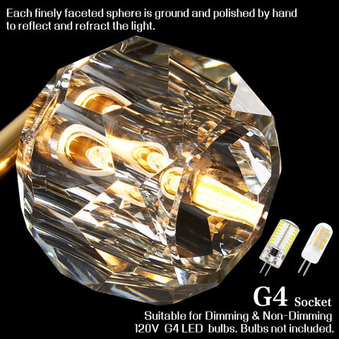 Three Light Gold Brass Vanity Light Fixture With Clear K9 Crystal Glass For Bathroom Over Mirror Modern Wall Sconce 120V G4 Base Lit Glow That Elevates Your Space And Keeps It Bright