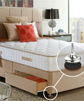 Bedroom with a bed highlighting non slip furniture pads floor grippers 2 inch round protectors under furniture set of 16 black