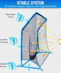 All Angle Baseball Softball Batting Cage With Blocking System 6x6ft, metal frame, central target pocket, stability features